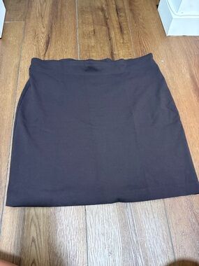 Eileen Fisher Brown Pull On Stretch Skirt XL Minimalist Capsule